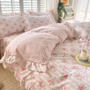 Axyaa Cotton Floral Princess Queen Duvet Cover Set for a Cozy Bedroom