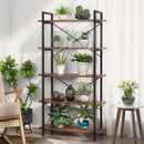 Axyaa Industrial 5-Tier Bookshelf with Metal Frame, Rustic Tall Bookcase for Living Room