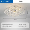 Axyaa Chrome LED Ceiling Lights Elegant Chandelier for Luxury Living Room Decor