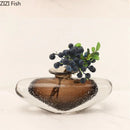 Axyaa Brown Glass Small Mouth Vase Home Decor Dried Flower Arrangement