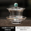 Axyaa Gold Turquoise Glass Tea Cup Set - High-grade Heat-resistant Kung Fu Tea Bowl