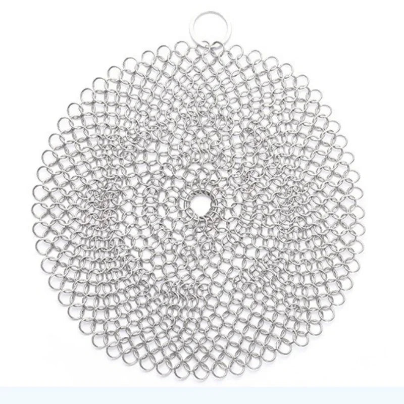 Axyaa Cast Iron & Stainless Steel Cleaner Brush Scrubber Pad Kitchen Gadget