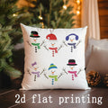 Axyaa Snowman Pattern Pillowcase for Sofa, Bedroom, Car - Rectangular Cushion Cover