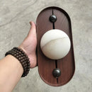 Natural Marble Wall Light Coffee Metal Sconce, 3000K Soft Warm Glow, Axyaa Brand