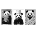 Axyaa Cute Panda Newspaper Wall Art for Bathroom Decor