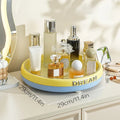 Axyaa 2-in-1 Rotating Cosmetic Organizer: Desktop Skin Care Carousel Display Box for Bedroom