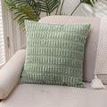 White Green Corduroy Cushion Cover 45x45, Modern Home Decor for Sofa, Axyaa Brand