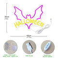 Axyaa Halloween Bats Neon Light Sign for Spooky Home Parties and Kids Room