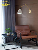 Axyaa Luxe Gold Copper Swing Arm LED Wall Lamp for Elegant Spaces