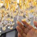 Axyaa Luxury Crystal LED Chandelier for Living Room, Hotel, and Hall