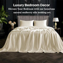 Axyaa Mulberry Silk Bedding Set: 100% Luxury Natural Duvet Cover, Bed Sheet, Pillowcase - All Sizes