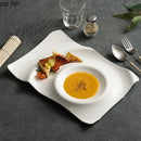 Axyaa Irregular Hill Ceramic Plate Set - Elegant Tableware for Desserts and Salads