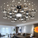 Axyaa Starry Sky Projection LED Chandelier for Modern Living Room Decor