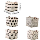 Axyaa Cartoon Print Laundry Basket: Large Capacity Cotton Linen Toy Hamper & Organizer