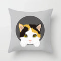 Axyaa Cute Cat Round Head Cushion Cover 45x45cm Polyester Pillowcase Square