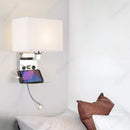 Axyaa LED Fabric Wall Lampshade with USB Charging Port and Dual Switch