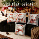 Axyaa Christmas Santa & Snowman Printed Pillow Covers for Sofa Bedroom Car
