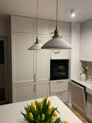 Axyaa Japanese Ceramic Luxe Chandelier: Kitchen Dining Restaurant Bar Bedside LED CeilingLamp