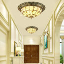 Axyaa Round Glass LED Ceiling Light - European Retro Style for Home Lighting