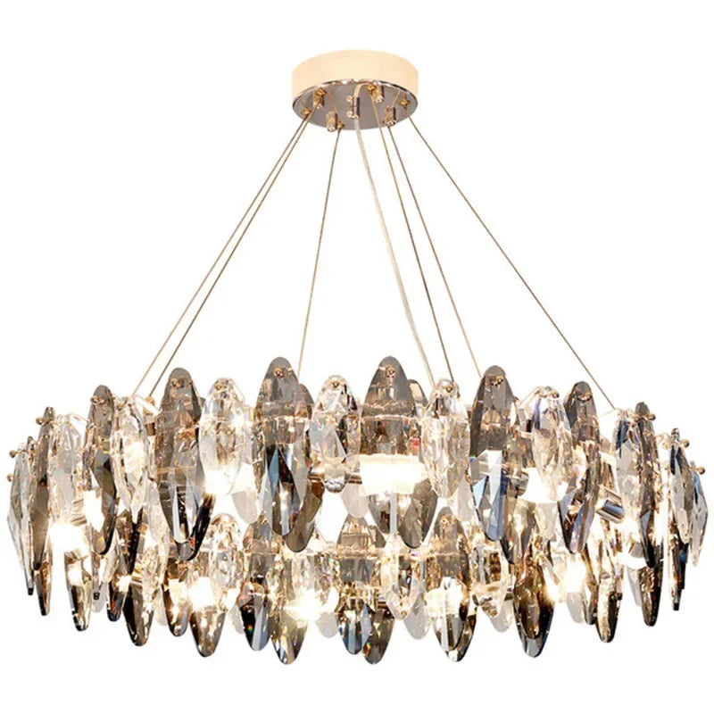 Axyaa Diamond Crystal Chandelier - Modern Luxury Lighting for Home Decor