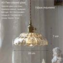 Axyaa Glass Pendant Light Brass Wire Adjustable Hanging Lamp