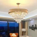 Axyaa Gold Crystal LED Pendant Light - Modern Luxury Suspension Lamp