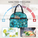 Axyaa Turquoise Teal Insulated Lunch Box Cooler Bag with Adjustable Strap
