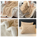 Axyaa Jacquard Taffeta Double Layer Blanket & Pillow Cases Autumn Winter Plush Throw Blanket