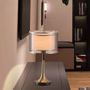 Axyaa Luxury Fabric LED Table Lamp for Office Study and Living Room
