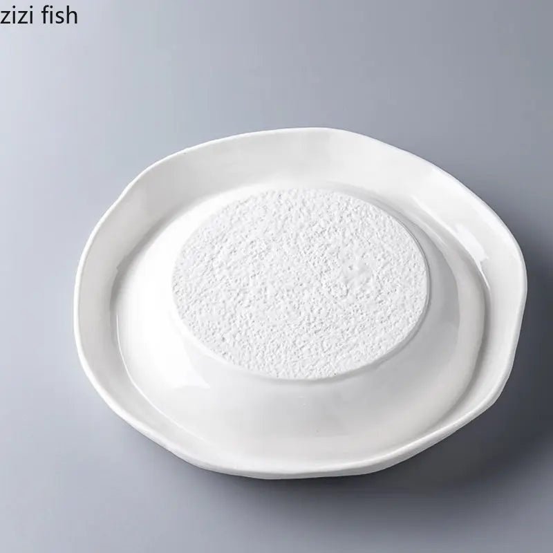 Axya Stone Pattern Ceramic Dinner Soup Salad Dessert Plates Set