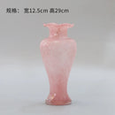Luxury Pink Glass Vase with Floral Arrangement for Living Room by Axyaa