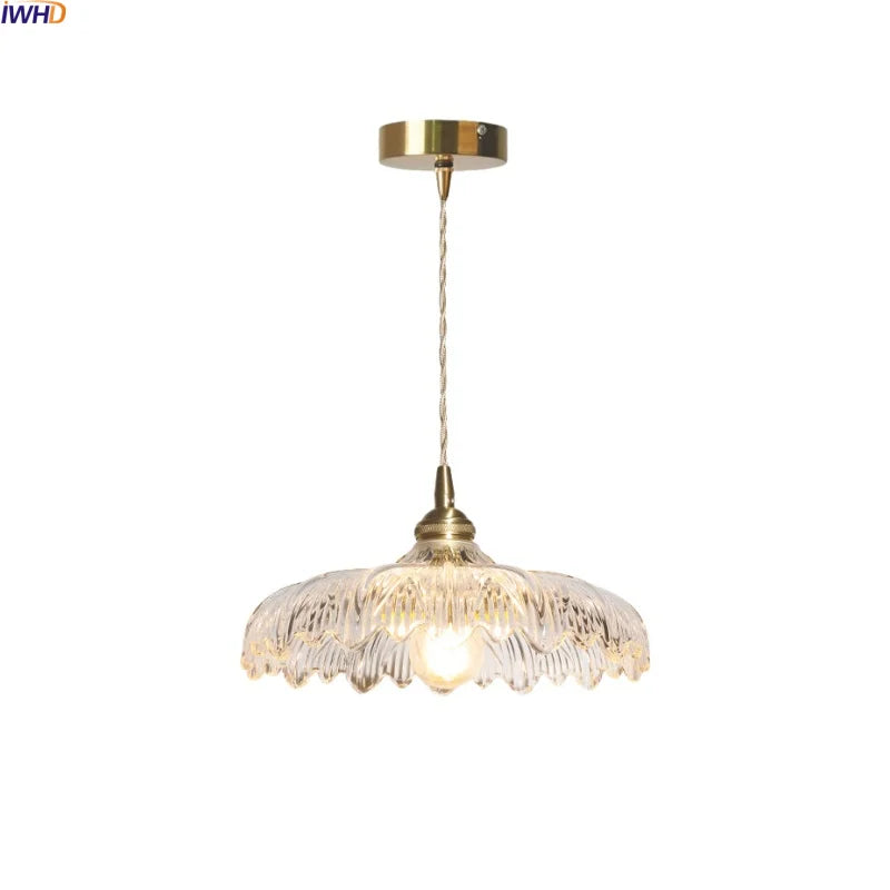 Axyaa Clear Glass LED Pendant Lights for Kitchen Island, Modern Nordic Decor