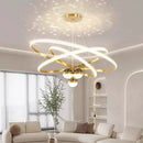 Axyaa Starry Sky Projection LED Chandelier with Remote Control, Black & Golden Pendant Lights