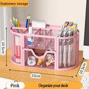 Mesh Desk Organizer Pen Holder by Axyaa Large Capacity Metal Desktop Storage