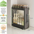 Axyaa Kitchen Pull-out Spice Rack Seasoning Organizer for Countertop Storage