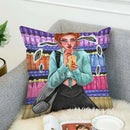 Axyaa Anime Art Pillowcase Cushion Cover 45*45 for Sofa Decor