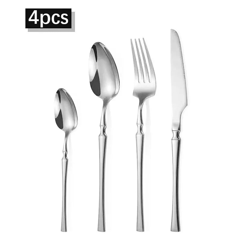Axyaa 24-Piece Stainless Steel Cutlery Set for Restaurant Banquets
