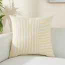 Axyaa Modern Striped Linen Pillow Covers 18x18 Square Throw Patchwork Decor