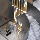 Black Stair Chandelier by Axyaa: Modern Duplex Interior LED Ceiling Light for Living & Dining Rooms