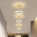Axyaa LED Circle Ceiling Light Black Gold Lustres Home Decor Fixture