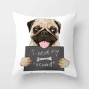 Cute Pug Bulldog Pillowcase for Living Room Decor - Axyaa Home Decor