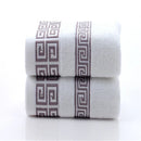 Axyaa White Cotton Embroidered Hotel Bathroom Towels Set