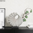 Axyaa Conch Vase Resin Floral Decor for Aesthetic Room Ambiance