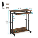 Axyaa Portable Laptop Desk, Height Adjustable Rolling Cart for Sofa and Bed