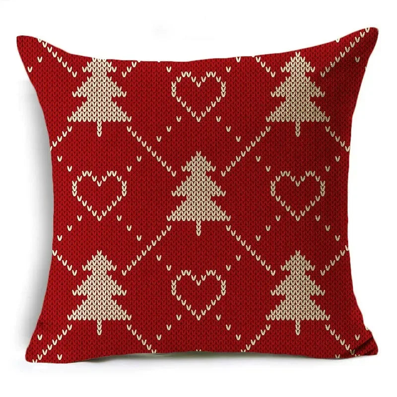 Axyaa Christmas Linen Pillowcase 45x45cm - Festive Home Decor & Gifts