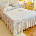 Axyaa Princess Lace Bed Skirt in Pure Cotton with Romantic Rose Floral Design