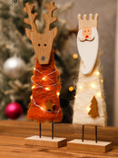 Axyaa Wooden Christmas Ornaments Fawn Snowman Star - Holiday Home Decor