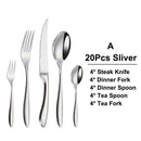 Axyaa Stainless Steel Cutlery Set | Mirror Finish Flatware Knife Fork Spoon Dining Set