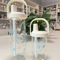 Axyaa Cute Plastic Straw Water Bottle with Lid - Large Capacity, Leak Proof Cup