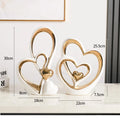 Axyaa Gold Ceramic Ornaments for Stylish Home Decor - Set of 2